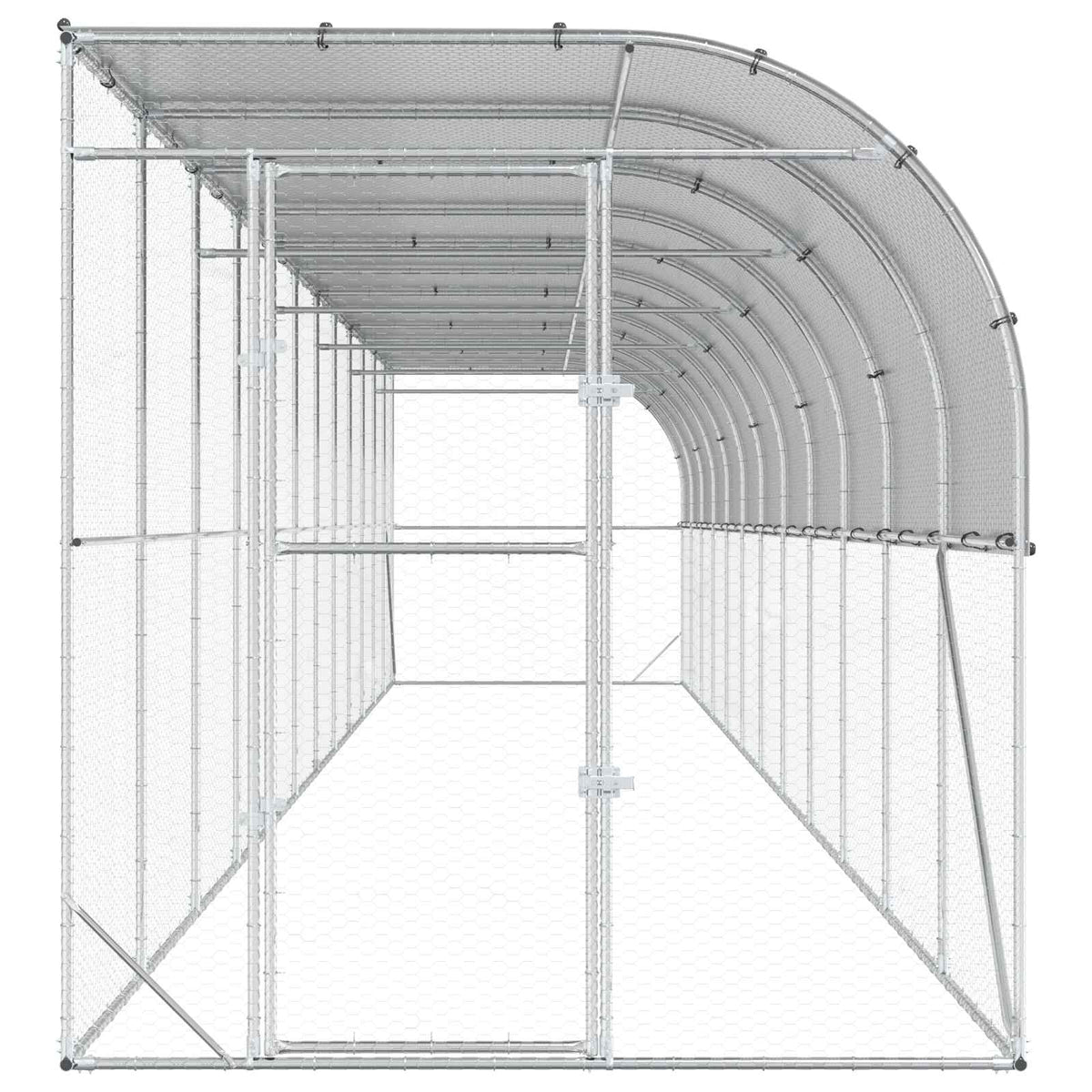 Kippenhok Tegen de Muur zilver 600 x 150 x 215 cm
