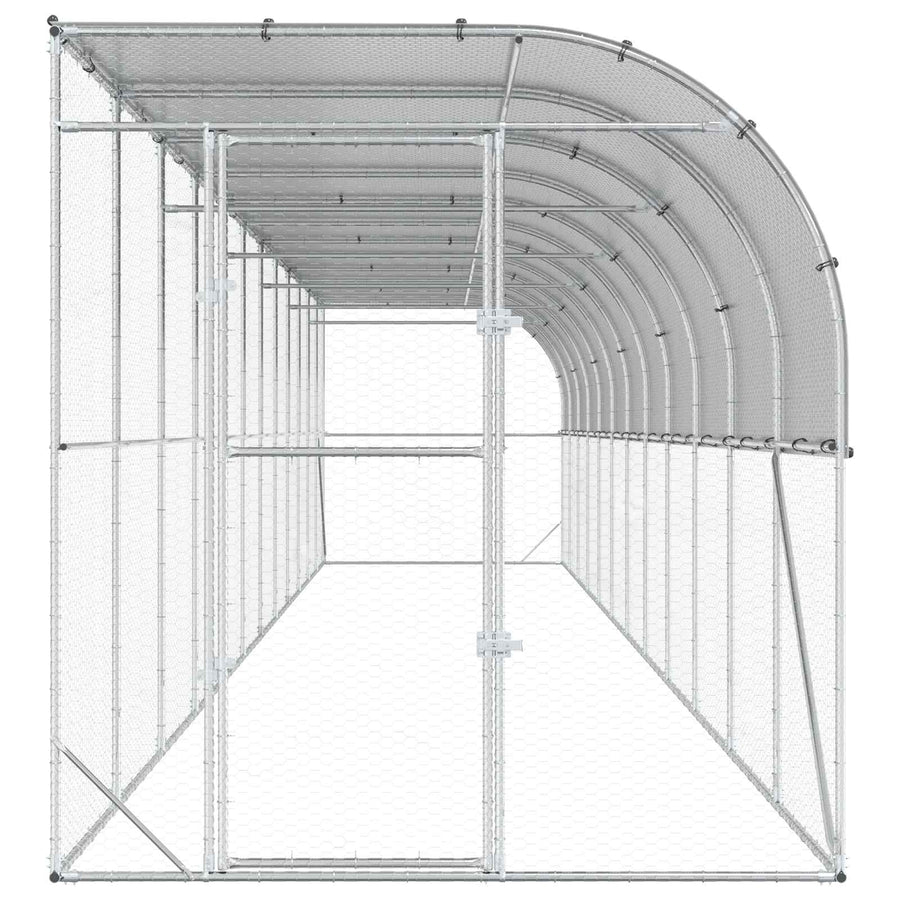 Kippenhok Tegen de Muur zilver 600 x 150 x 215 cm