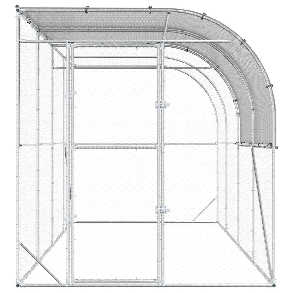 Kippenhok Tegen de Muur zilver 400 x 200 x 215 cm