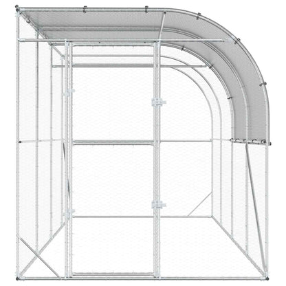 Kippenhok Tegen de Muur zilver 400 x 200 x 215 cm