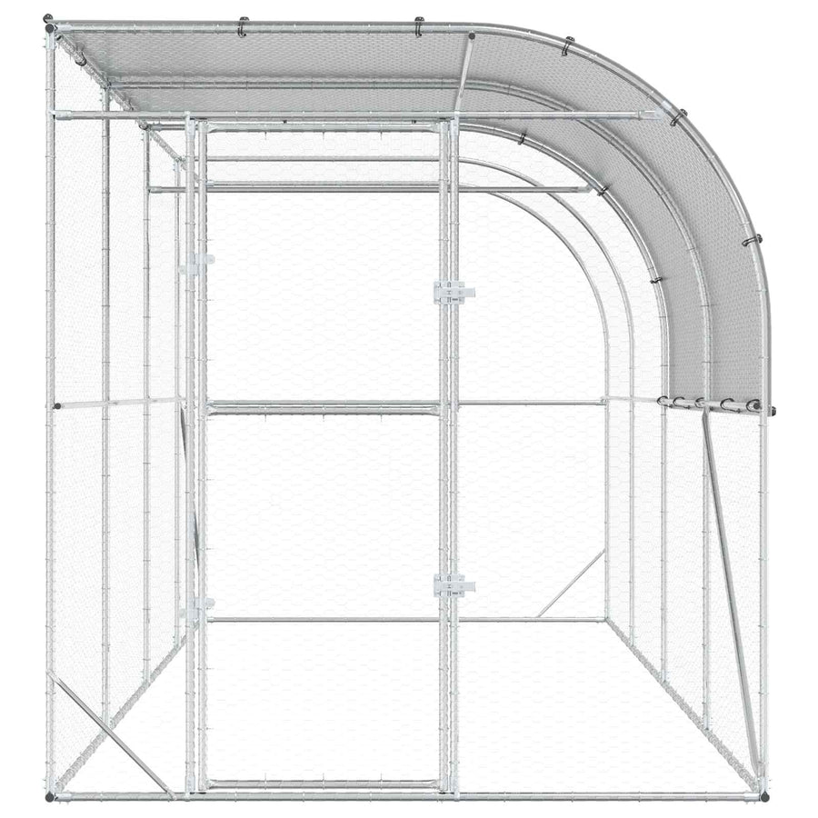 Kippenhok Tegen de Muur zilver 400 x 200 x 215 cm