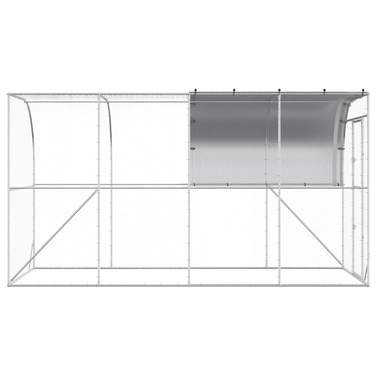 Kippenhok Tegen de Muur zilver 400 x 200 x 215 cm
