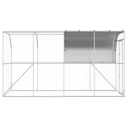 Kippenhok Tegen de Muur zilver 400 x 200 x 215 cm