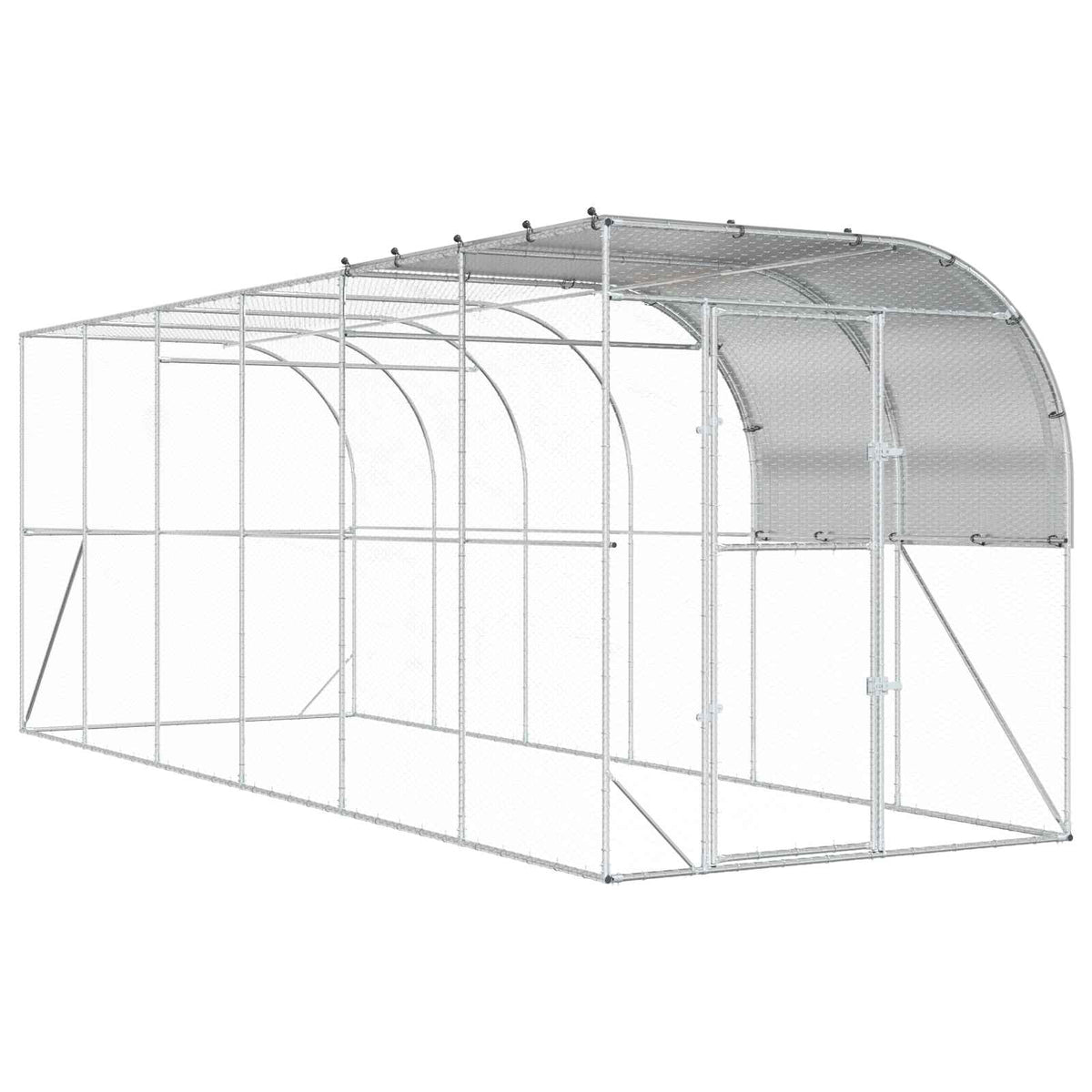 Kippenhok Tegen de Muur zilver 600 x 200 x 215 cm