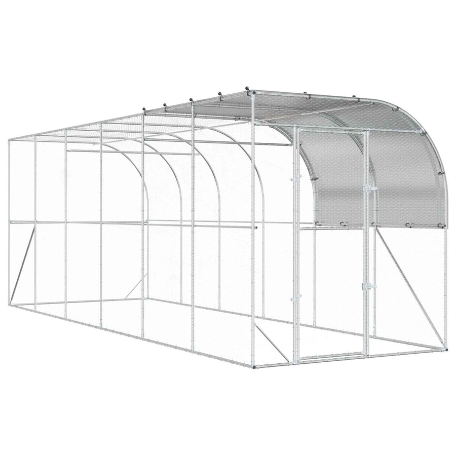 Kippenhok Tegen de Muur zilver 600 x 200 x 215 cm
