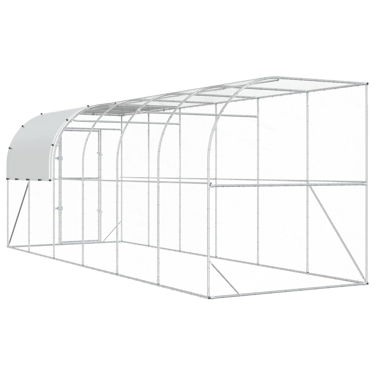 Kippenhok Tegen de Muur zilver 600 x 200 x 215 cm