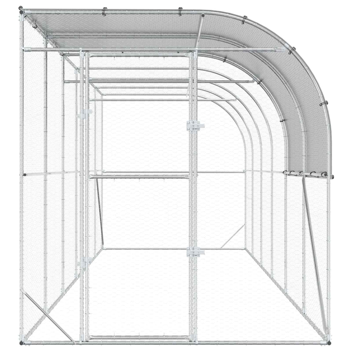Kippenhok Tegen de Muur zilver 600 x 200 x 215 cm