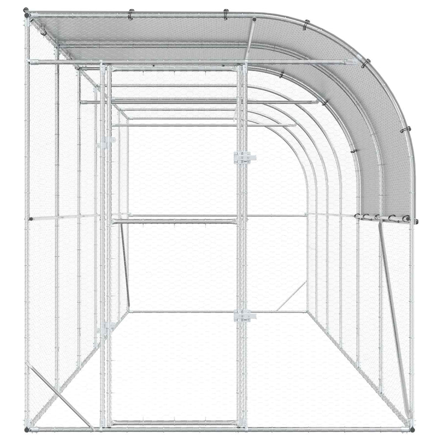 Kippenhok Tegen de Muur zilver 600 x 200 x 215 cm