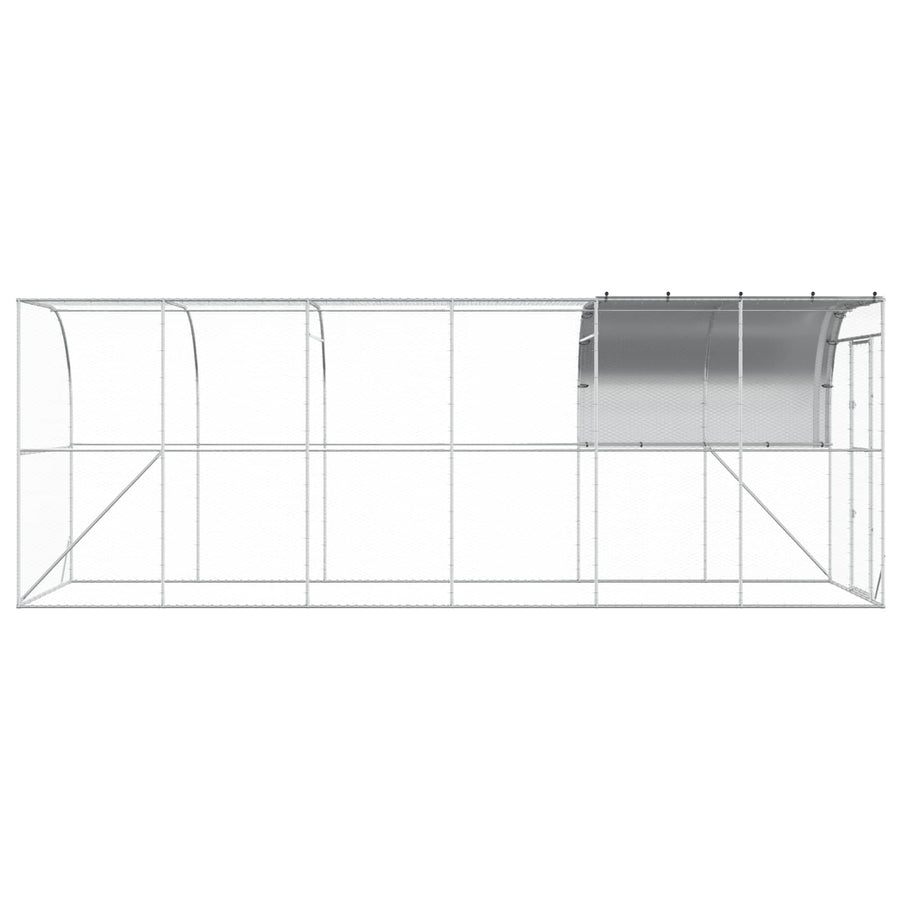 Kippenhok Tegen de Muur zilver 600 x 200 x 215 cm