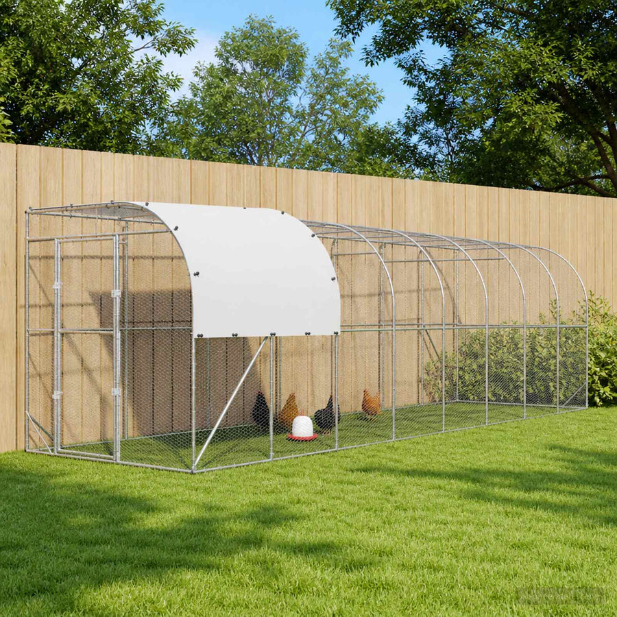 Kippenhok Tegen de Muur zilver 800 x 200 x 215 cm