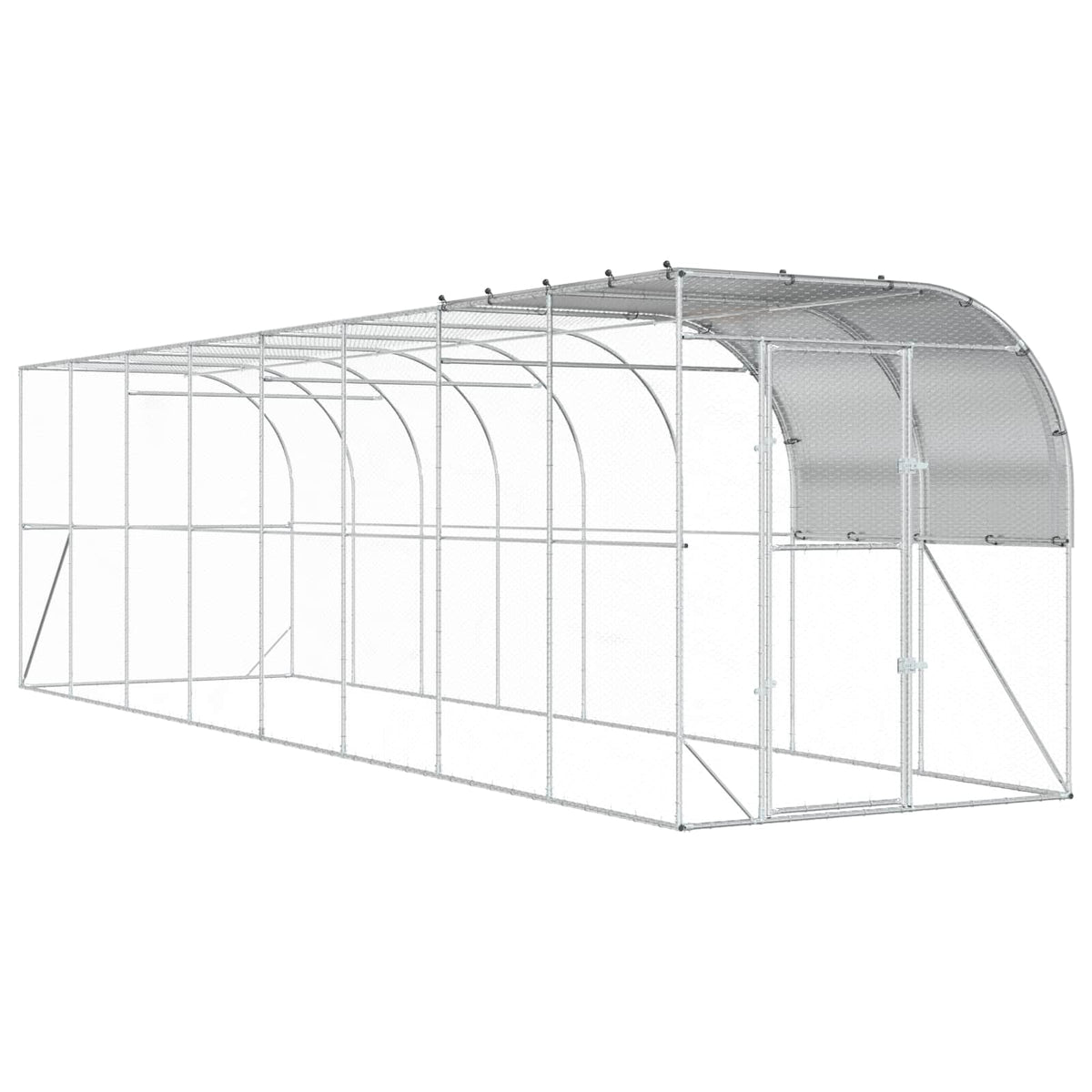 Kippenhok Tegen de Muur zilver 800 x 200 x 215 cm