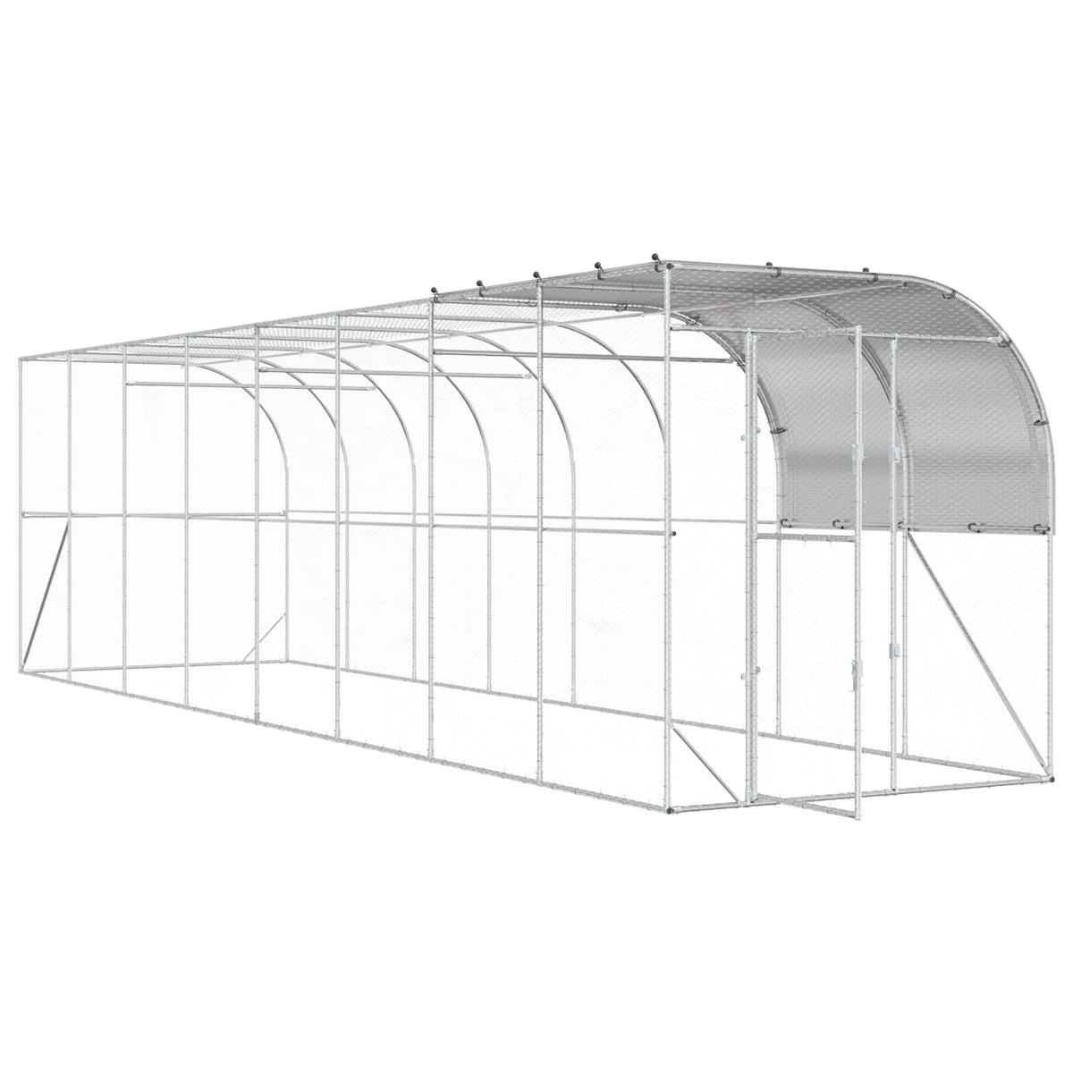 Kippenhok Tegen de Muur zilver 800 x 200 x 215 cm