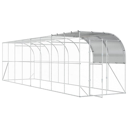 Kippenhok Tegen de Muur zilver 800 x 200 x 215 cm