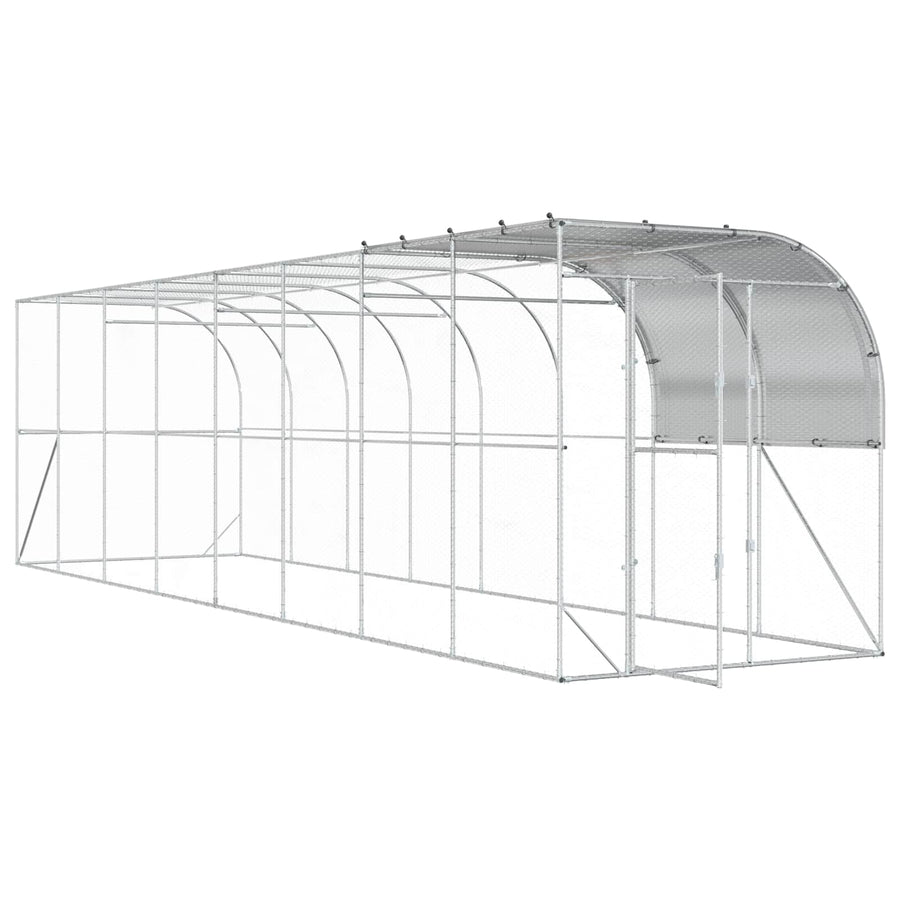 Kippenhok Tegen de Muur zilver 800 x 200 x 215 cm
