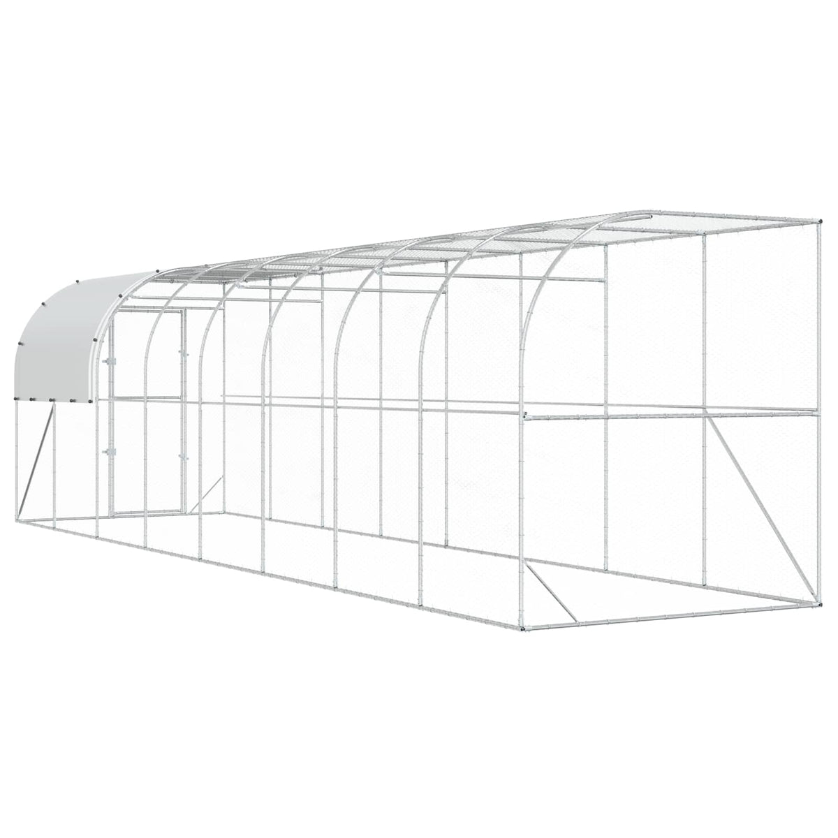 Kippenhok Tegen de Muur zilver 800 x 200 x 215 cm