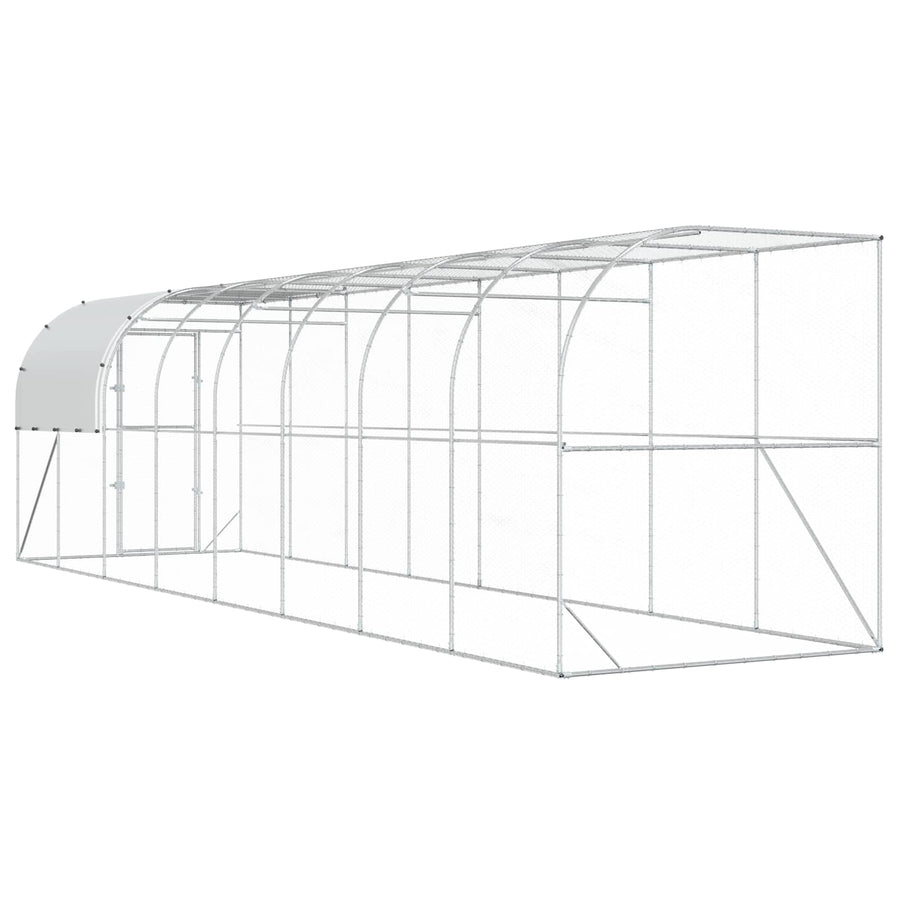 Kippenhok Tegen de Muur zilver 800 x 200 x 215 cm