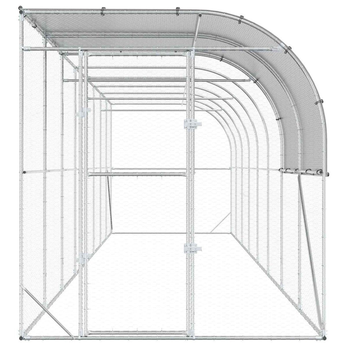 Kippenhok Tegen de Muur zilver 800 x 200 x 215 cm