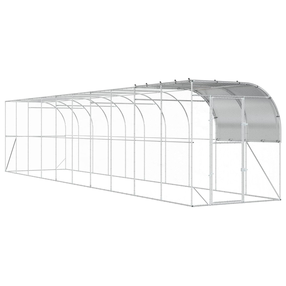 Kippenhok Tegen de Muur zilver 1000 x 200 x 215 cm