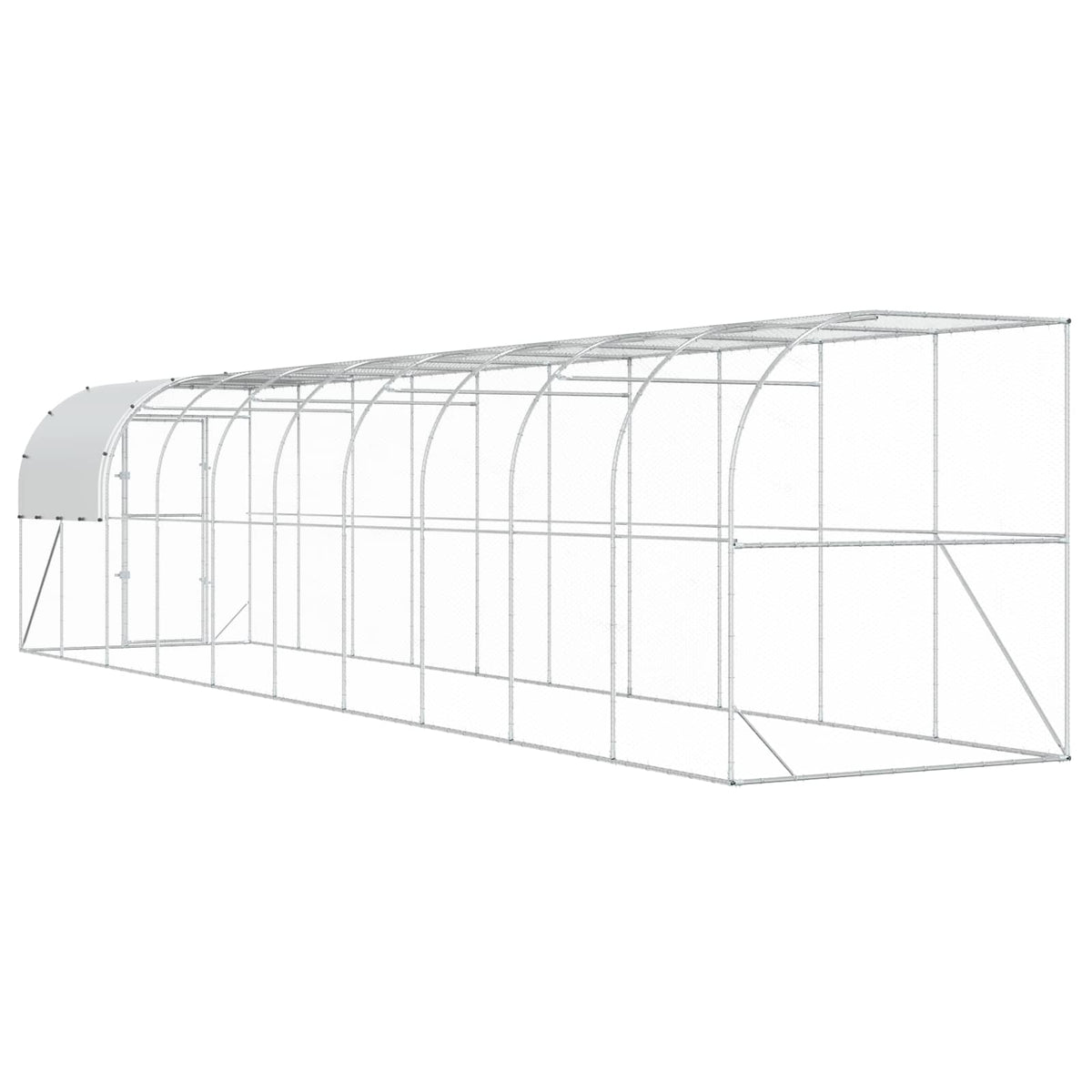 Kippenhok Tegen de Muur zilver 1000 x 200 x 215 cm