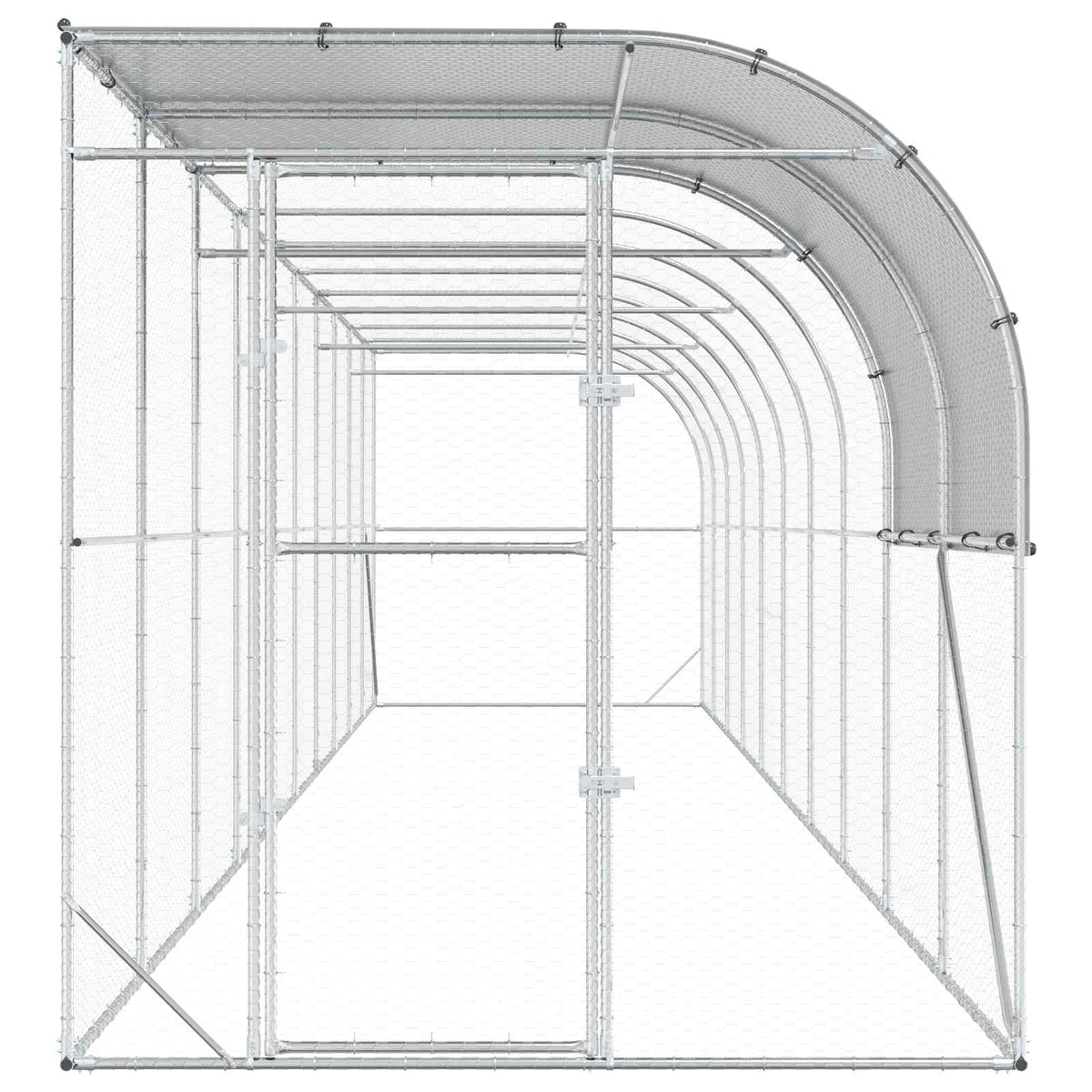 Kippenhok Tegen de Muur zilver 1000 x 200 x 215 cm