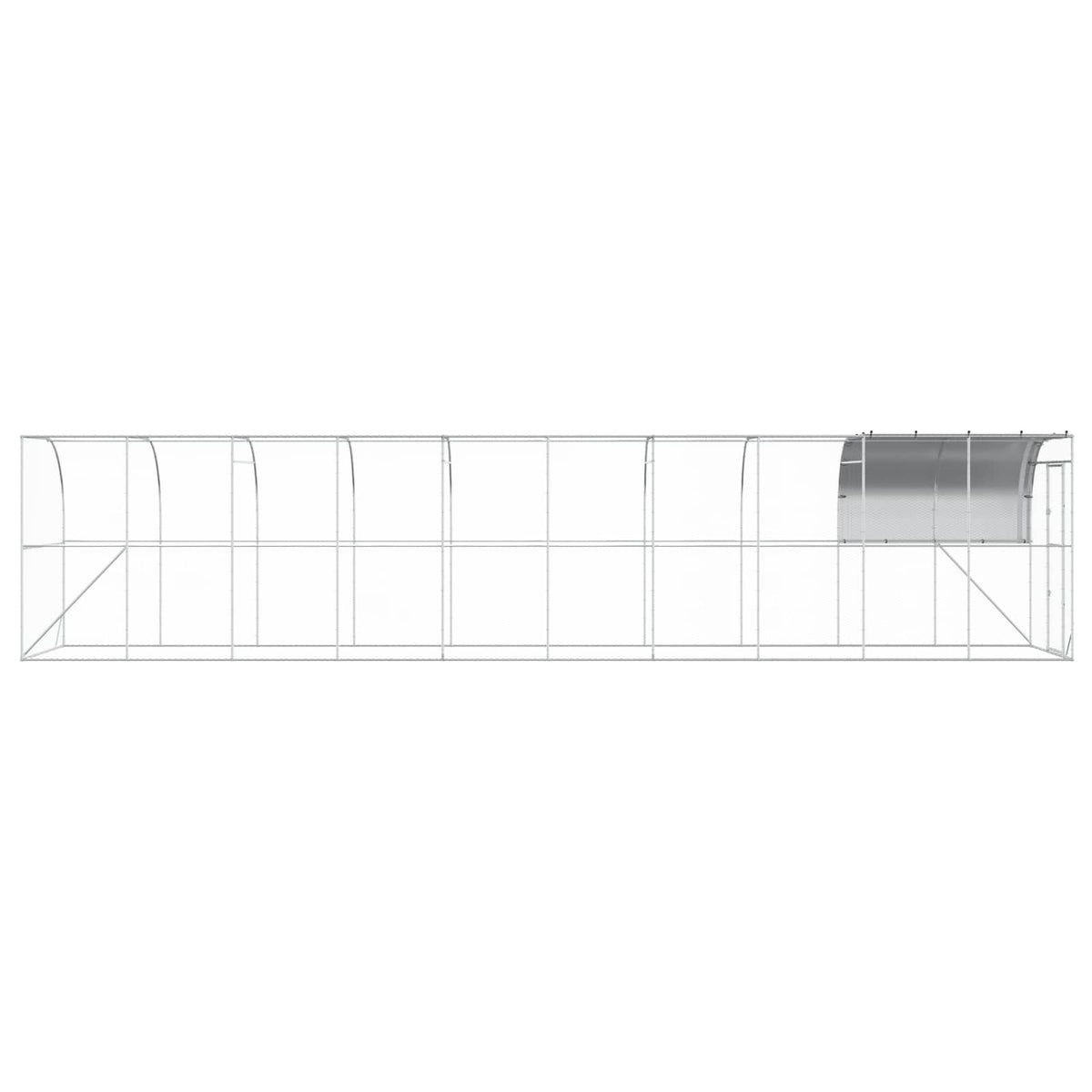 Kippenhok Tegen de Muur zilver 1000 x 200 x 215 cm