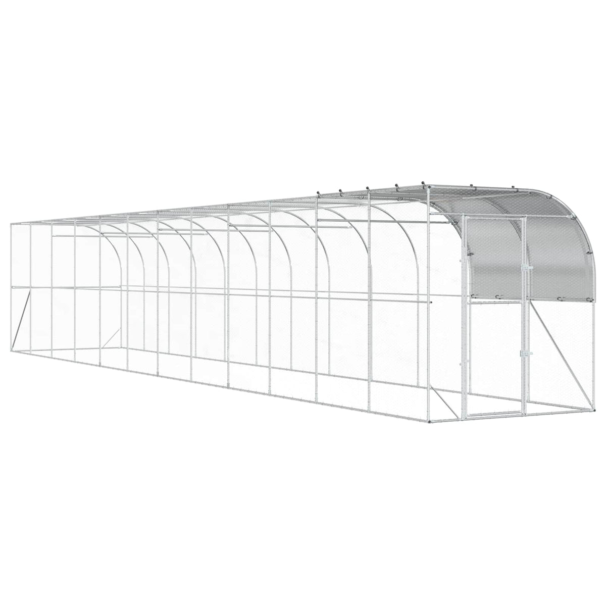 Kippenhok Tegen de Muur zilver 1200 x 200 x 215 cm