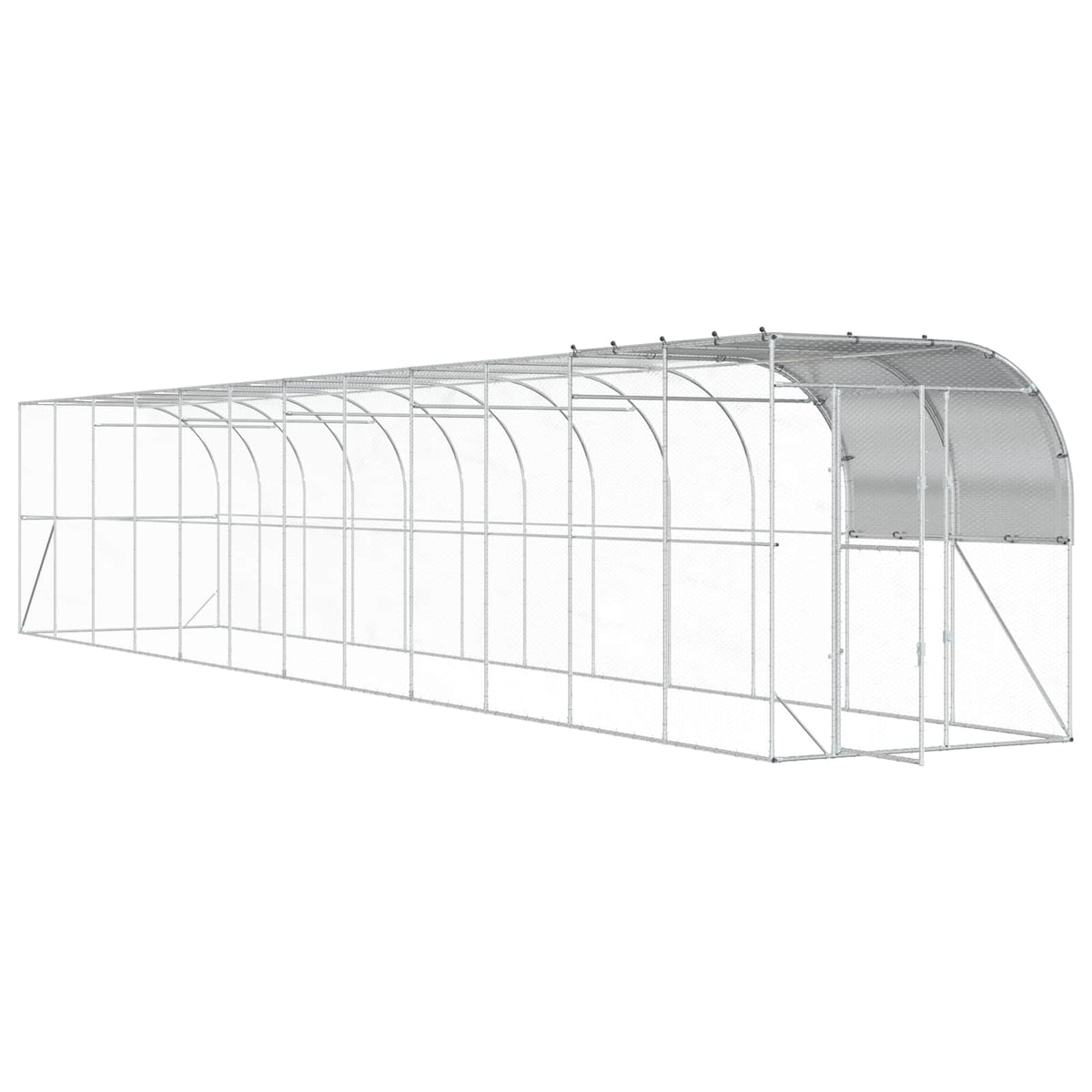 Kippenhok Tegen de Muur zilver 1200 x 200 x 215 cm