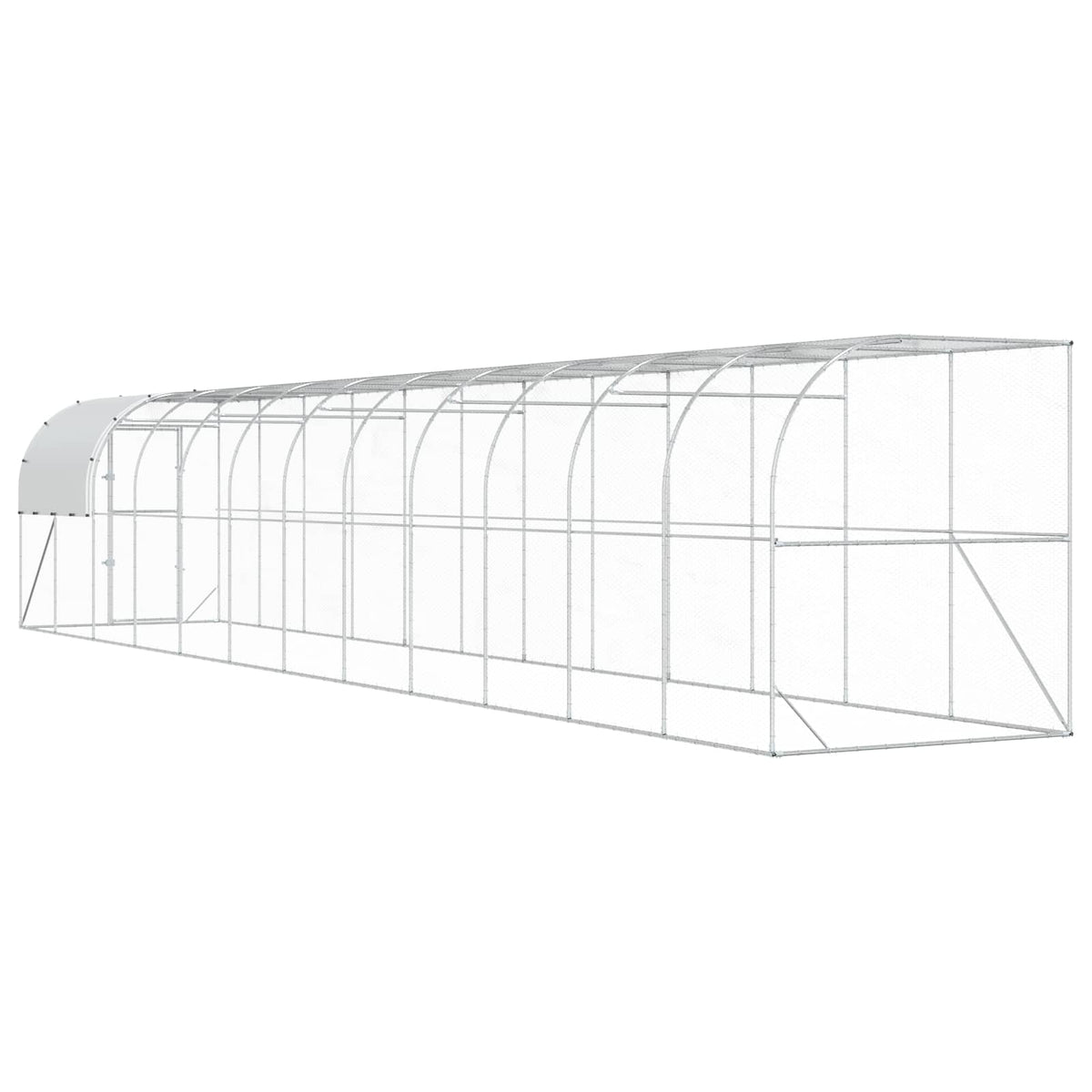 Kippenhok Tegen de Muur zilver 1200 x 200 x 215 cm