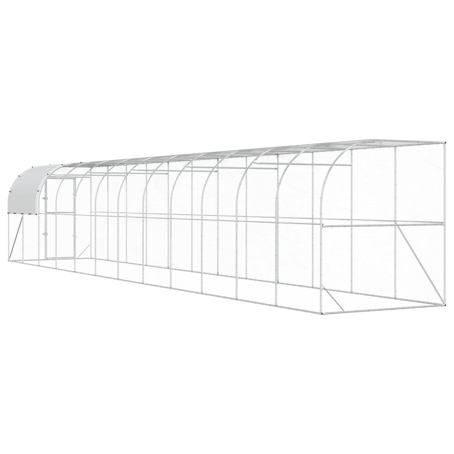 Kippenhok Tegen de Muur zilver 1200 x 200 x 215 cm