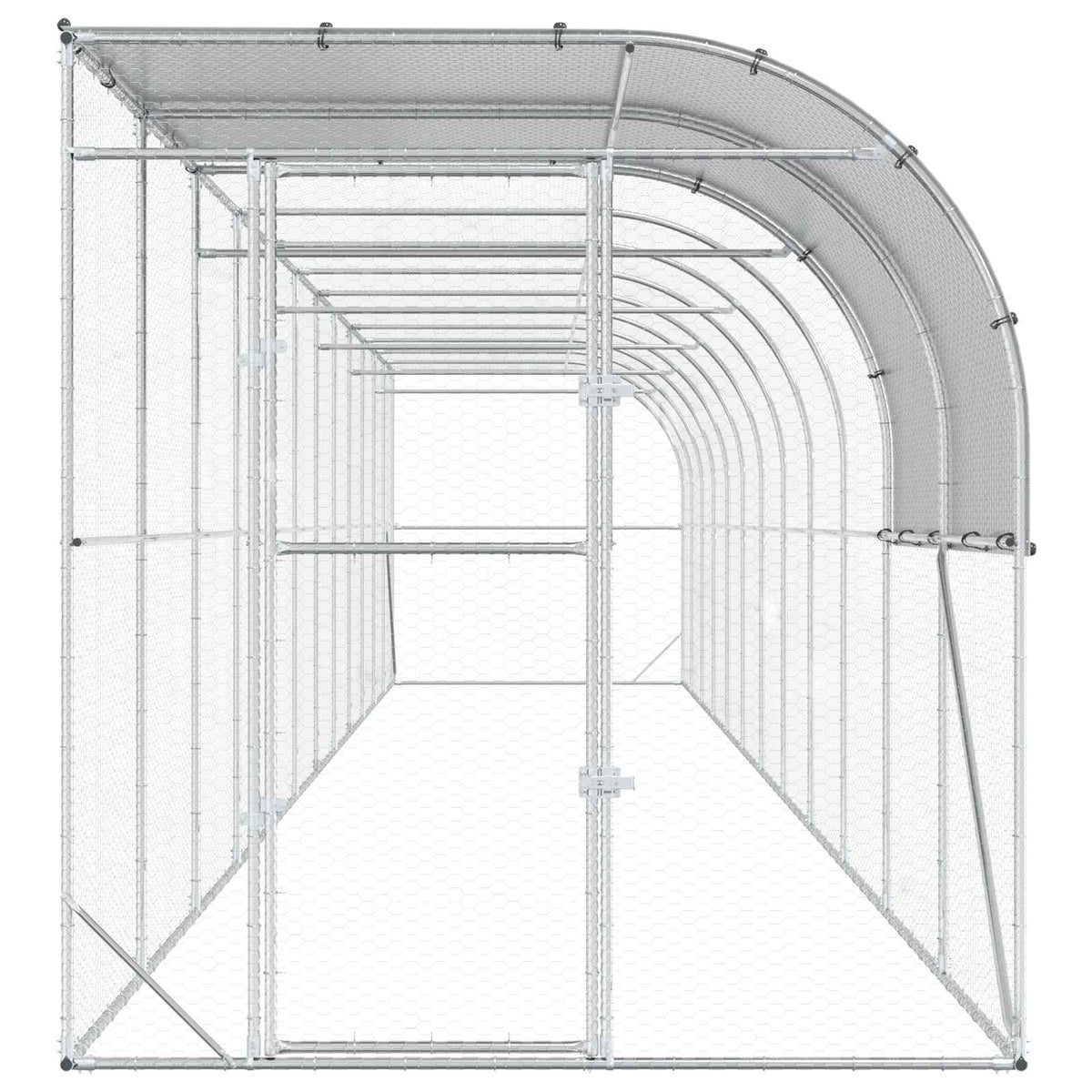 Kippenhok Tegen de Muur zilver 1200 x 200 x 215 cm