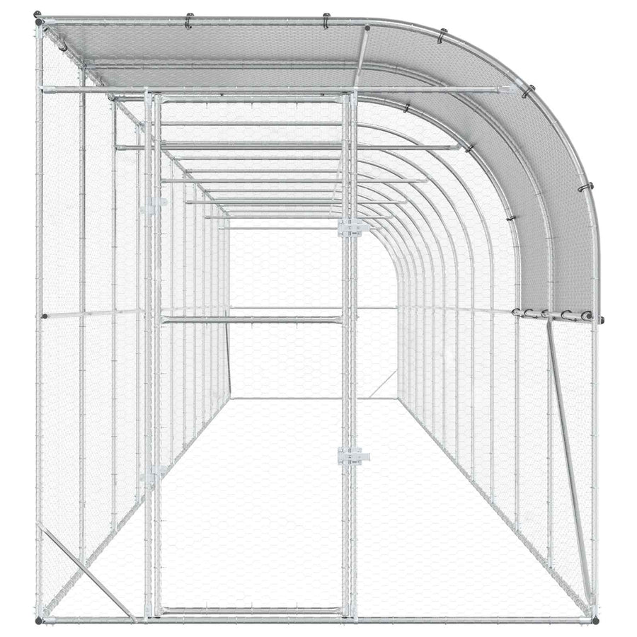 Kippenhok Tegen de Muur zilver 1200 x 200 x 215 cm