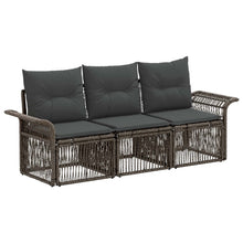 Tuinbankenset 3 pcs Grijs poly rattan