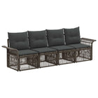 Tuinset poly rattan grijs 4 personen