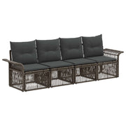 Tuinset poly rattan grijs 4 personen
