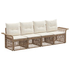 Tuinbankenset poly rattan 4 personen beige