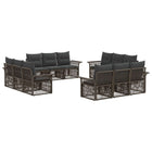 Tuinbankenset poly rattan grijs 12-delig
