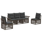Tuinset poly rattan grijs 5-delig