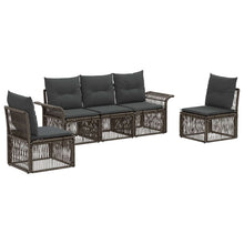 Tuinbankenset 5 pcs Grijs poly rattan