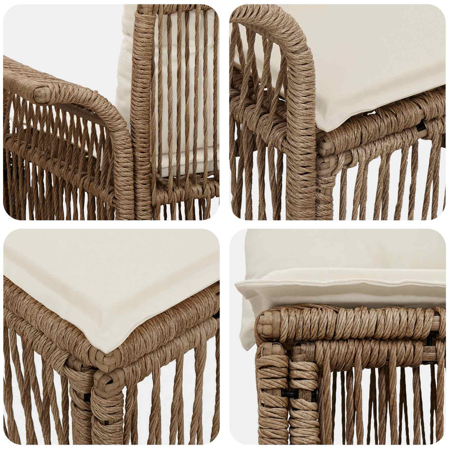 Tuinbankenset 5 pcs Beige poly rattan