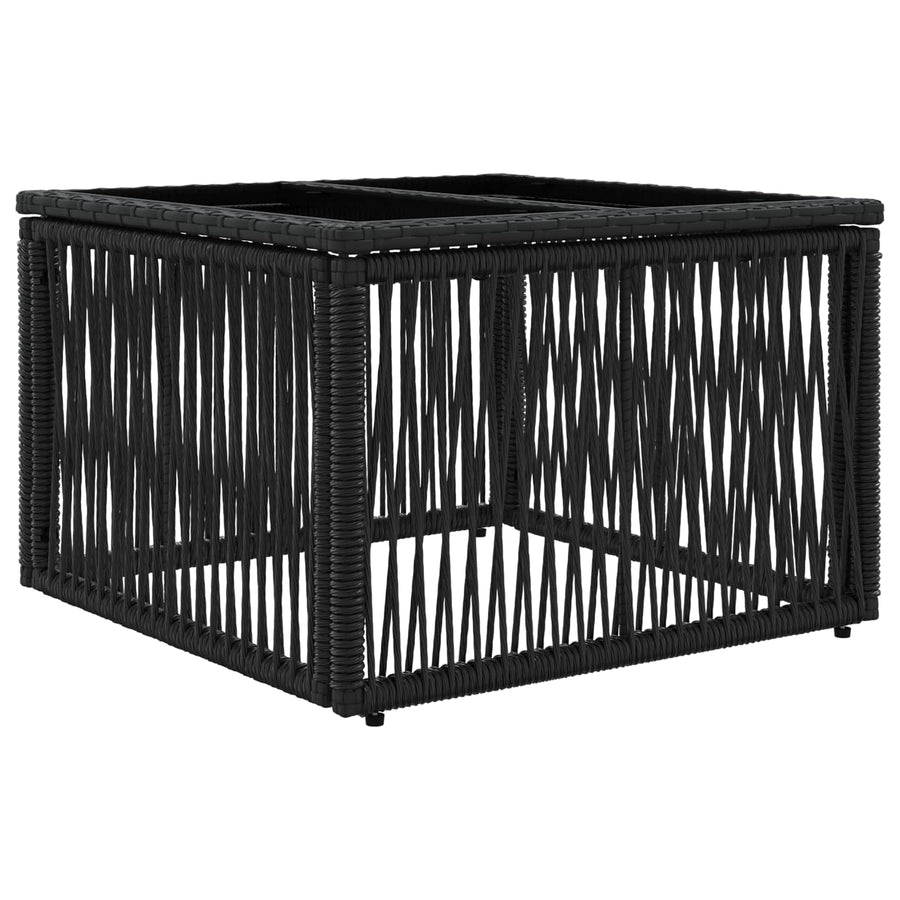 Tuinbankenset 6 pcs Zwart poly rattan