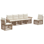 Tuinbankenset poly rattan beige 6-delig