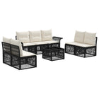 Garden sofa set 8 pcs Black poly rattan