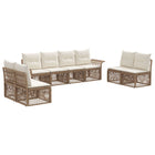 Tuinbankenset poly rattan beige 8-delig