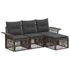 Tuinbankenset poly rattan grijs 4 personen