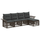 Tuinbankenset poly rattan grijs 5-delig