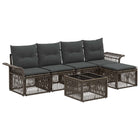 Garden Lounge Set 6 pcs Grey poly rattan
