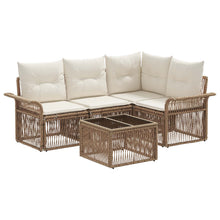 Tuinbankenset 5 pcs Beige poly rattan