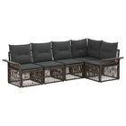Tuinbankenset 5 delig poly rattan grijs