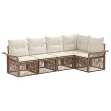 Tuinbankenset 5 pcs Beige poly rattan