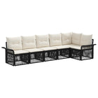 Tuinbankenset poly rattan 6 personen zwart